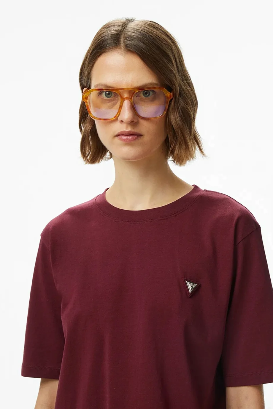 Guess Colette Kadın Mor Aktif Boxy Fit T-Shirt V4BI21I3Z14-G4P2