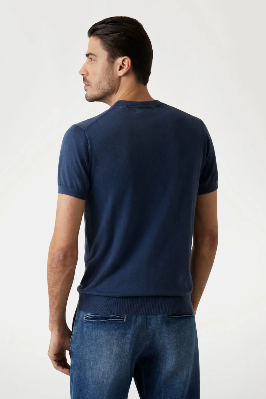 Guess Cornell Erkek Lacivert Ipek Karışımlı  T-Shirt M4GR05Z3DN1-G7V2