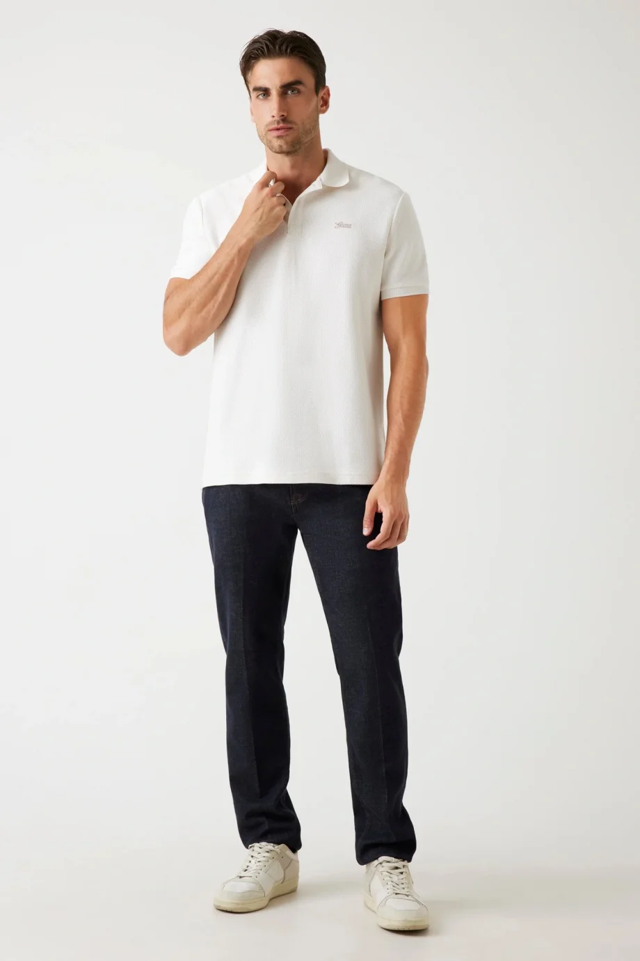 Guess Cotton Erkek Beyaz Regular Fit Polo T-Shirt M5BP05K0891-G018