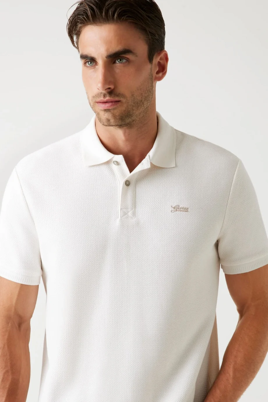 Guess Cotton Erkek Beyaz Regular Fit Polo T-Shirt M5BP05K0891-G018