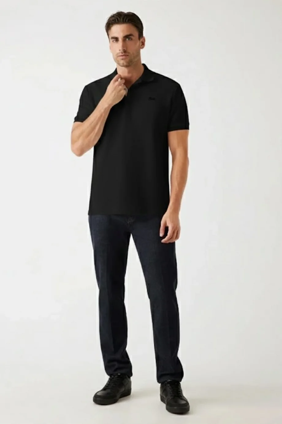 Guess Cotton Erkek Siyah Regular Fit Polo T-Shirt M5BP05K0891-JBLK