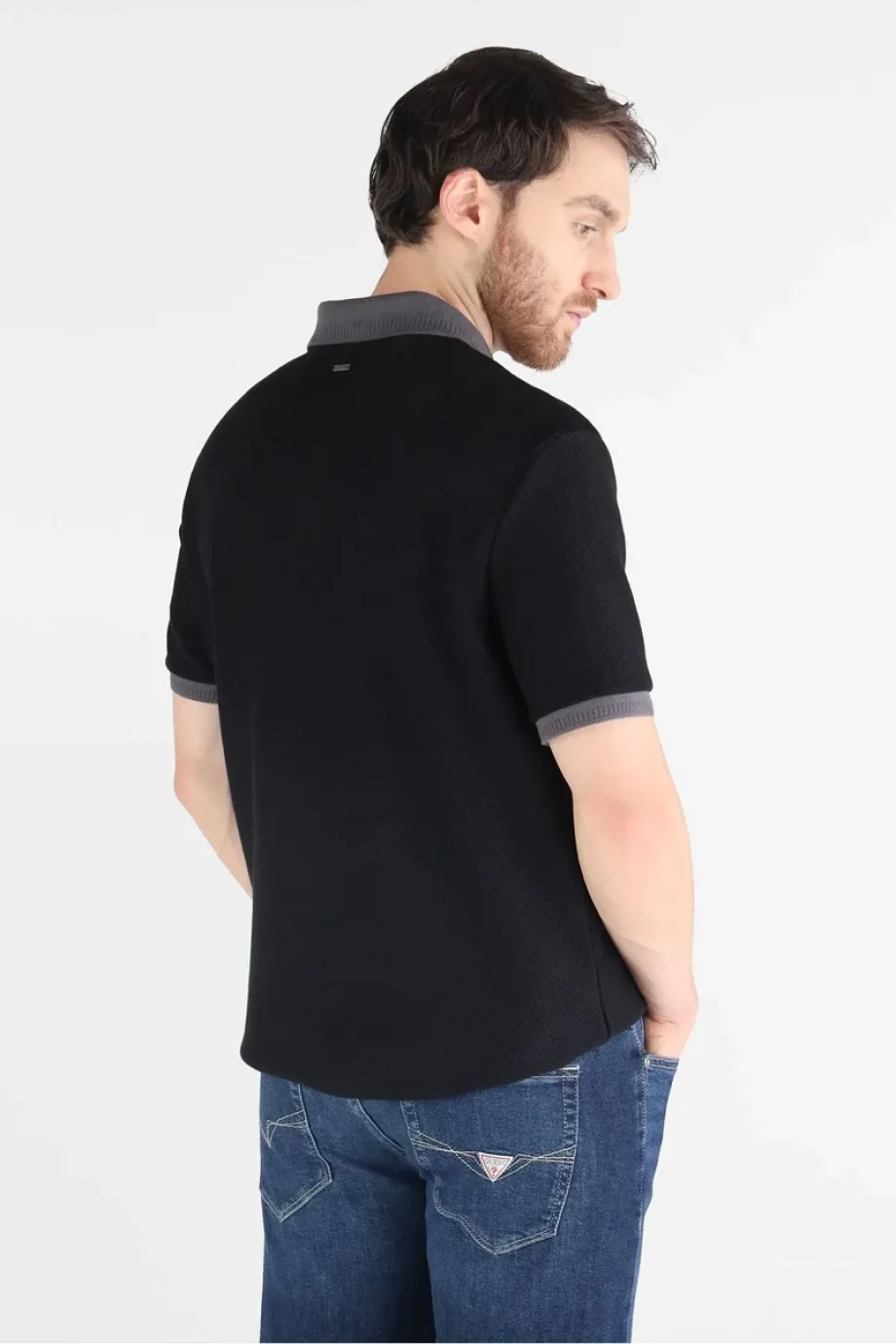 Guess Cotton Erkek Siyah Regular Fit Polo T-Shirt M5BP05K0891-JBLK