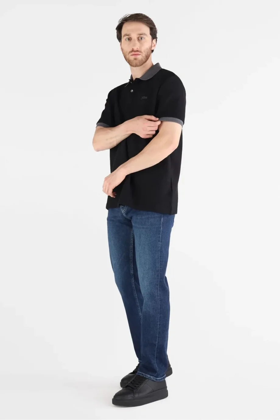 Guess Cotton Erkek Siyah Regular Fit Polo T-Shirt M5BP05K0891-JBLK