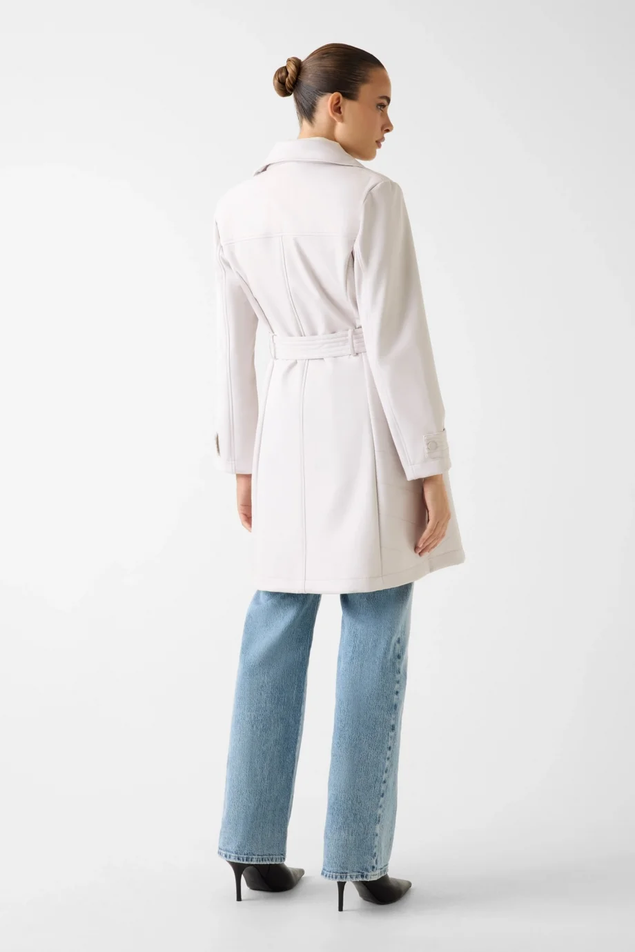 Guess Diletta 2si 1 Arada Kadın Krem Trençkot W6RL53WL942-G9B8