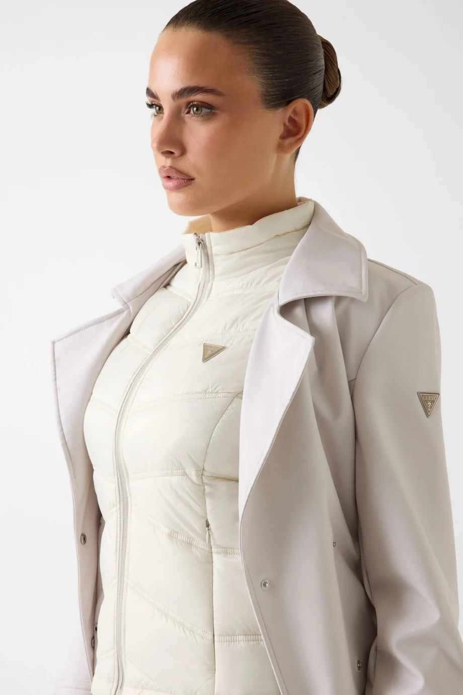 Guess Diletta 2si 1 Arada Kadın Krem Trençkot W6RL53WL942-G9B8