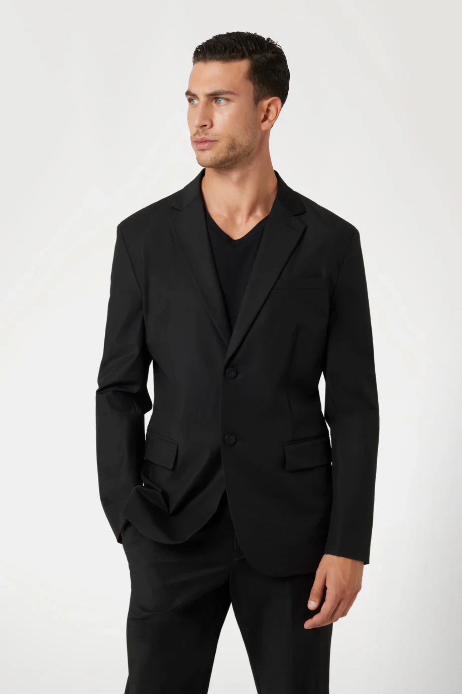 Guess Eaton Erkek Siyah Tek Düğmeli Blazer M4YN00WG9Z2-JBLK