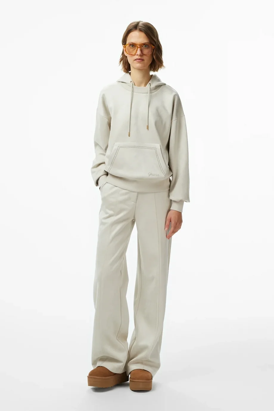 Guess Eco Kadın Krem Scuba Sweatshirt W4BQ09KAUJ2-A115