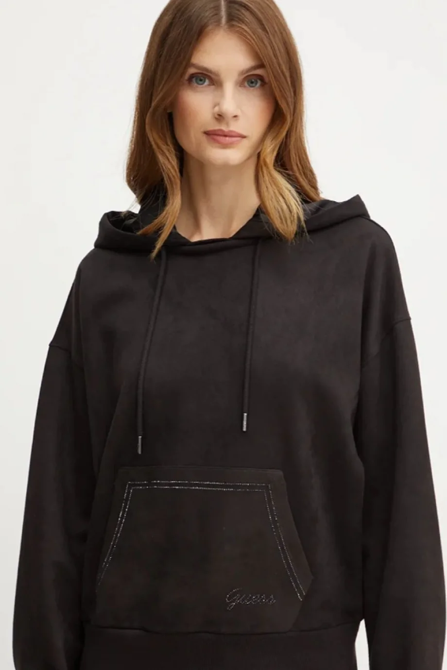 Guess Eco Kadın Siyah Scuba Sweatshirt W4BQ09KAUJ2-JBLK