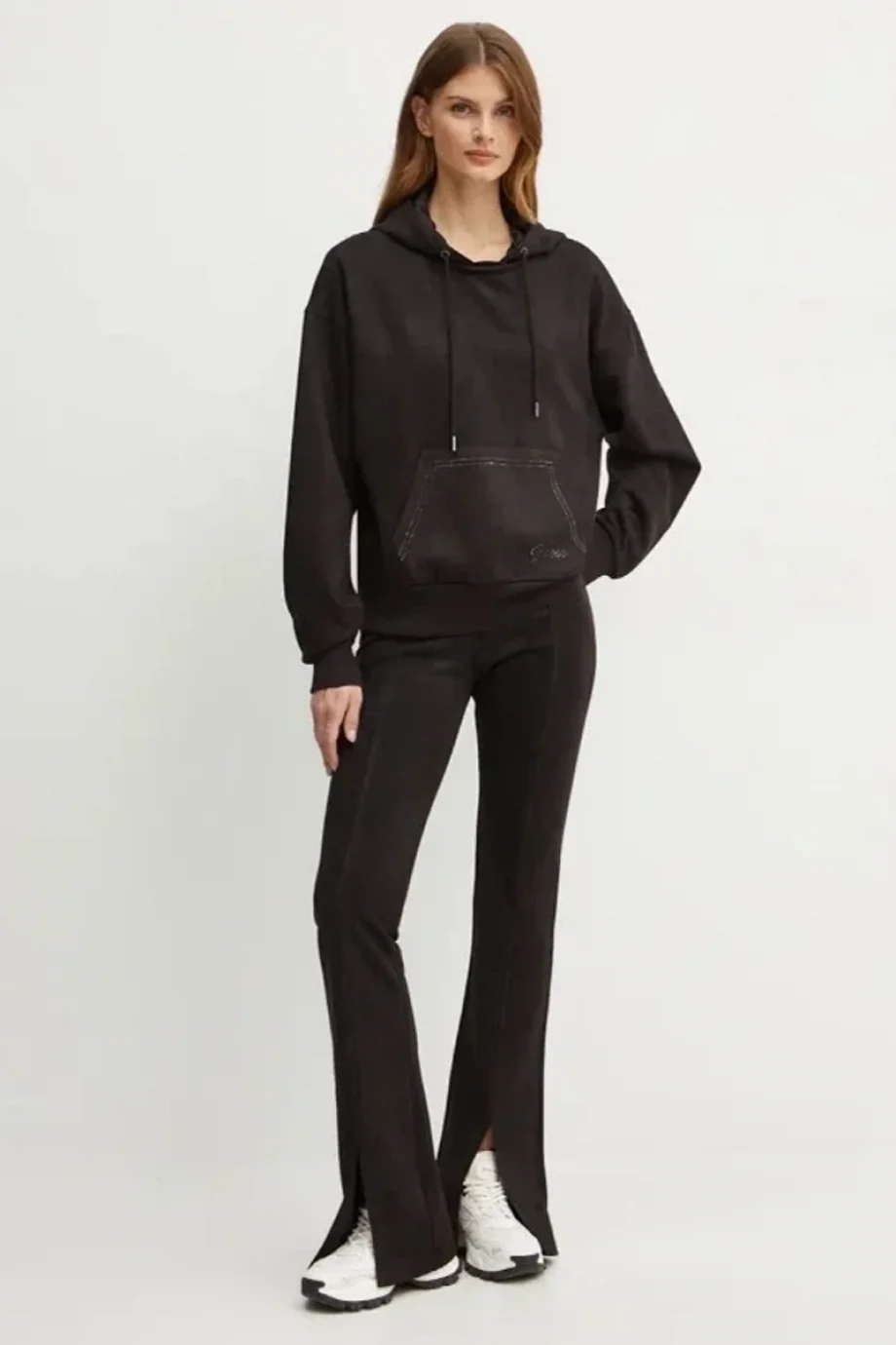 Guess Eco Kadın Siyah Scuba Sweatshirt W4BQ09KAUJ2-JBLK