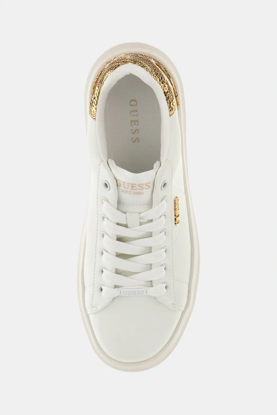 Guess Elbina10 Kadın Beyaz Altın Deri Sneaker FLFE10ELE12-WHIGO