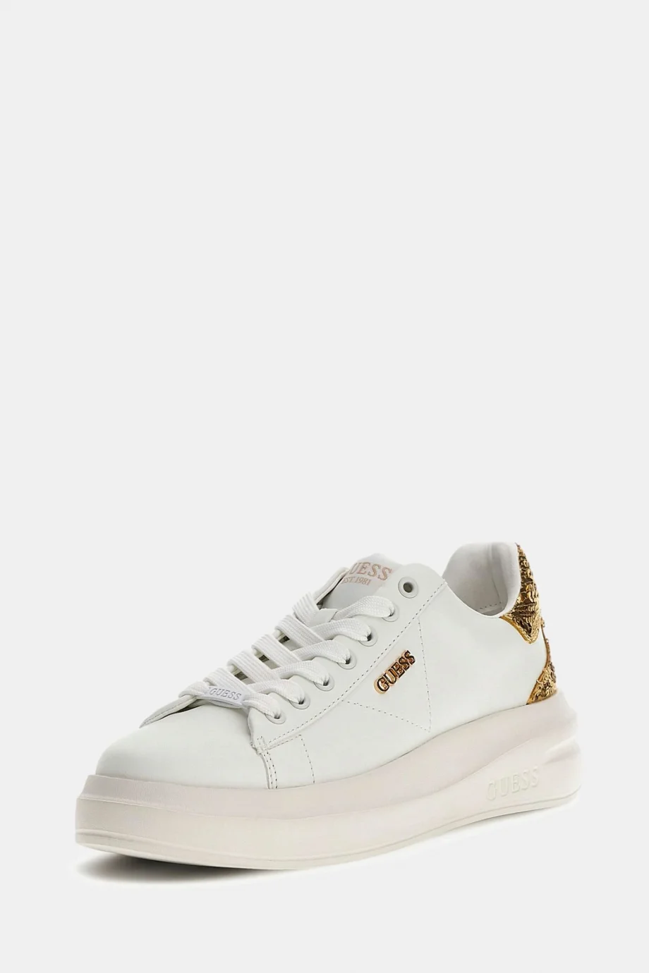Guess Elbina10 Kadın Beyaz Altın Deri Sneaker FLFE10ELE12-WHIGO