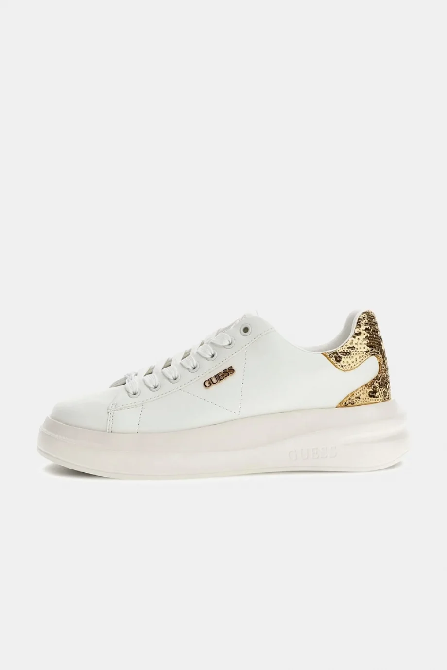 Guess Elbina10 Kadın Beyaz Altın Deri Sneaker FLFE10ELE12-WHIGO