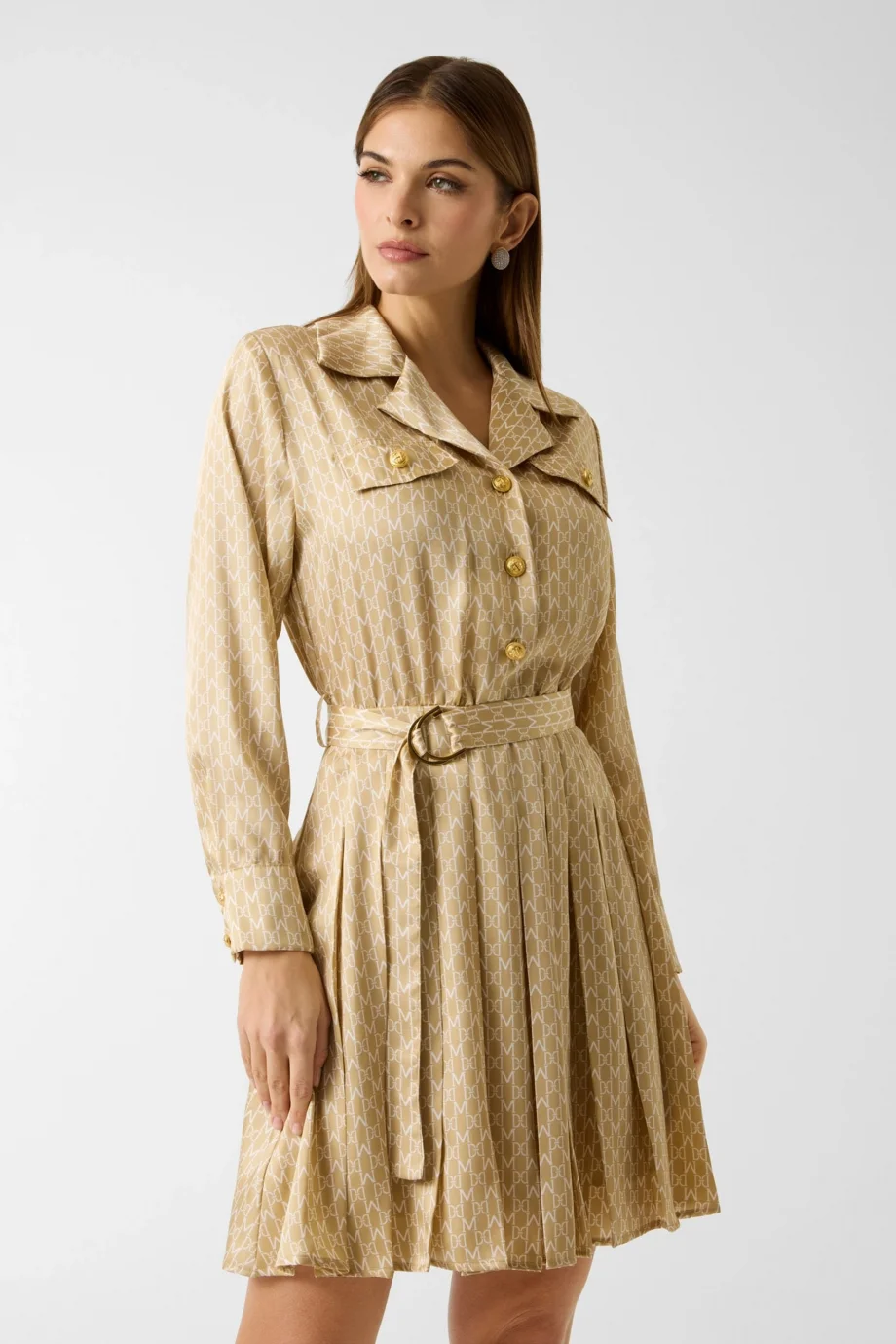 Guess Elida Pileli Uzun Kollu Kadın Çok Renkli Elbise 6RGK307435A-PM7B