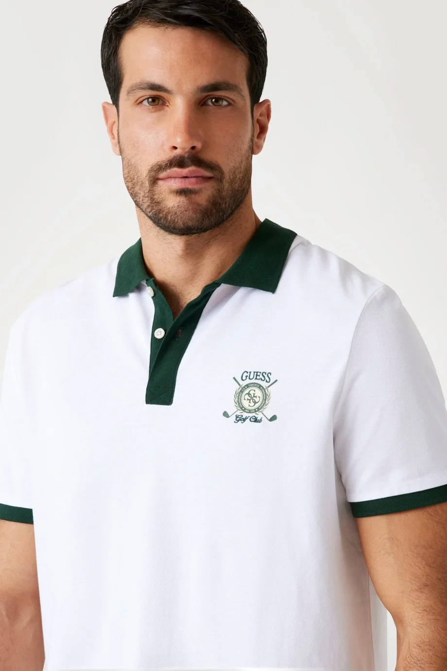 Guess Emblem Erkek Beyaz Regular Fit Polo T-Shirt M5YP03KCJV1-G011