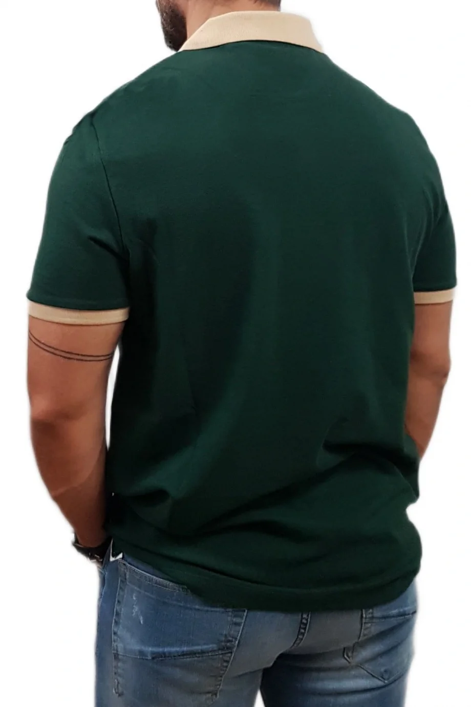 Guess Emblem Erkek Yeşil Regular Fit Polo T-Shirt M5YP03KCJV1-G8U1