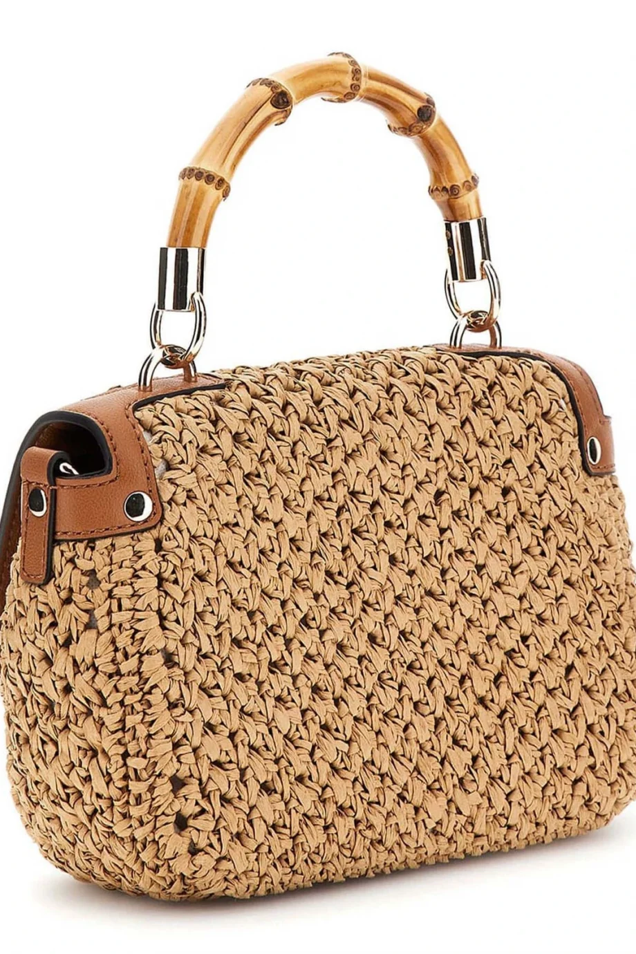 Guess Emelda Kadın Konyak Hasır Omuz Çantası HWWG9232200-NRC