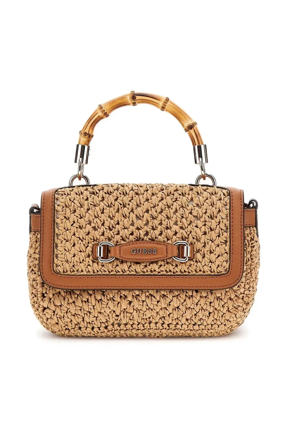 Guess Emelda Kadın Konyak Hasır Omuz Çantası HWWG9232200-NRC