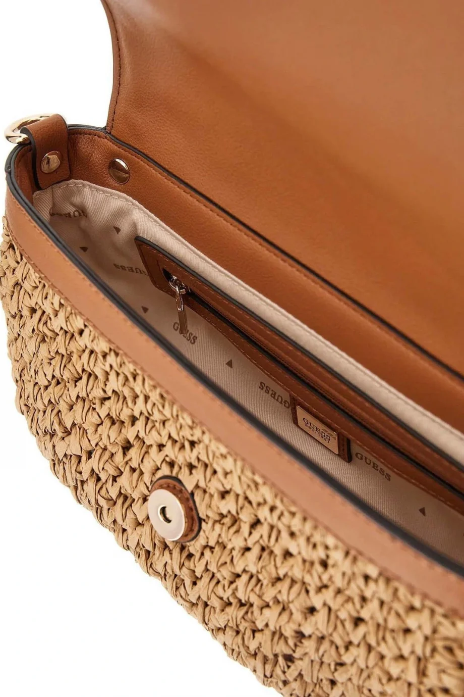 Guess Emelda Kadın Konyak Hasır Omuz Çantası HWWG9232200-NRC