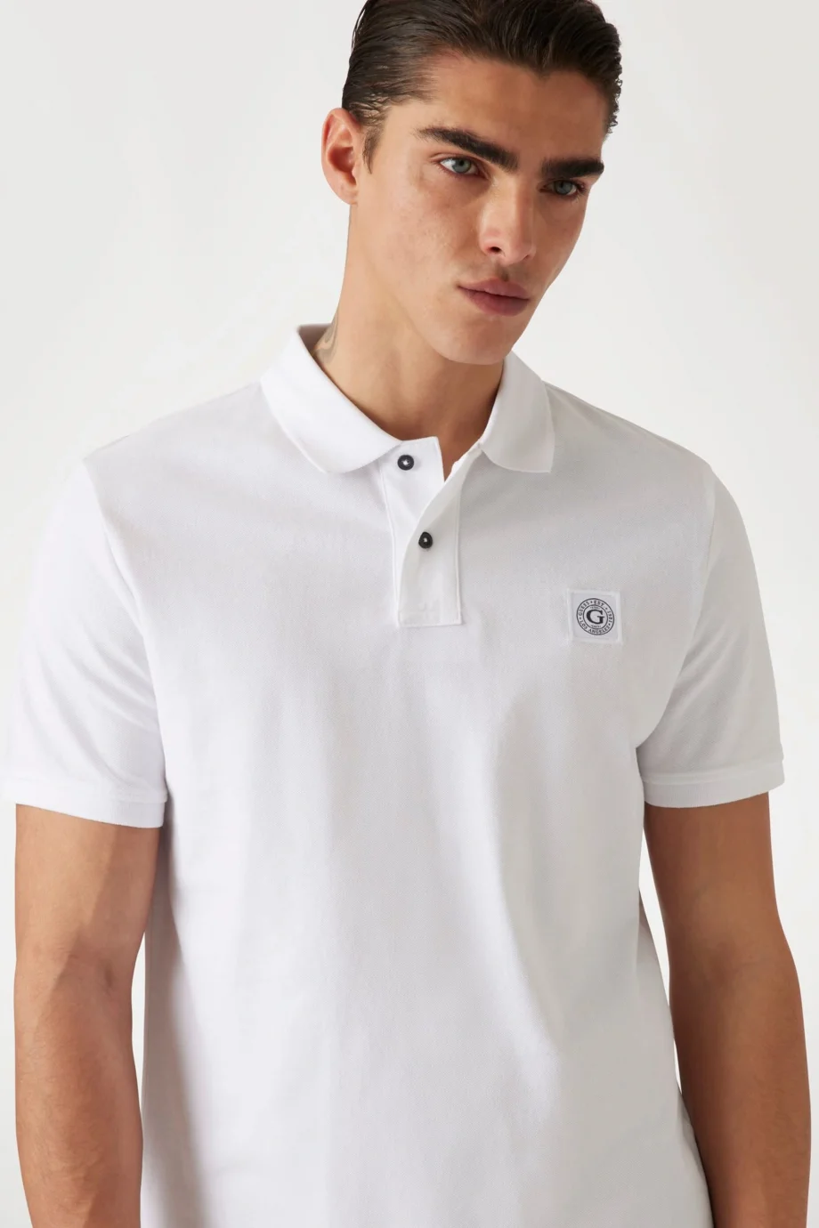 Guess Washed Erkek Beyaz Slim Fit Polo T-Shirt M2YP24KC9T1-G011