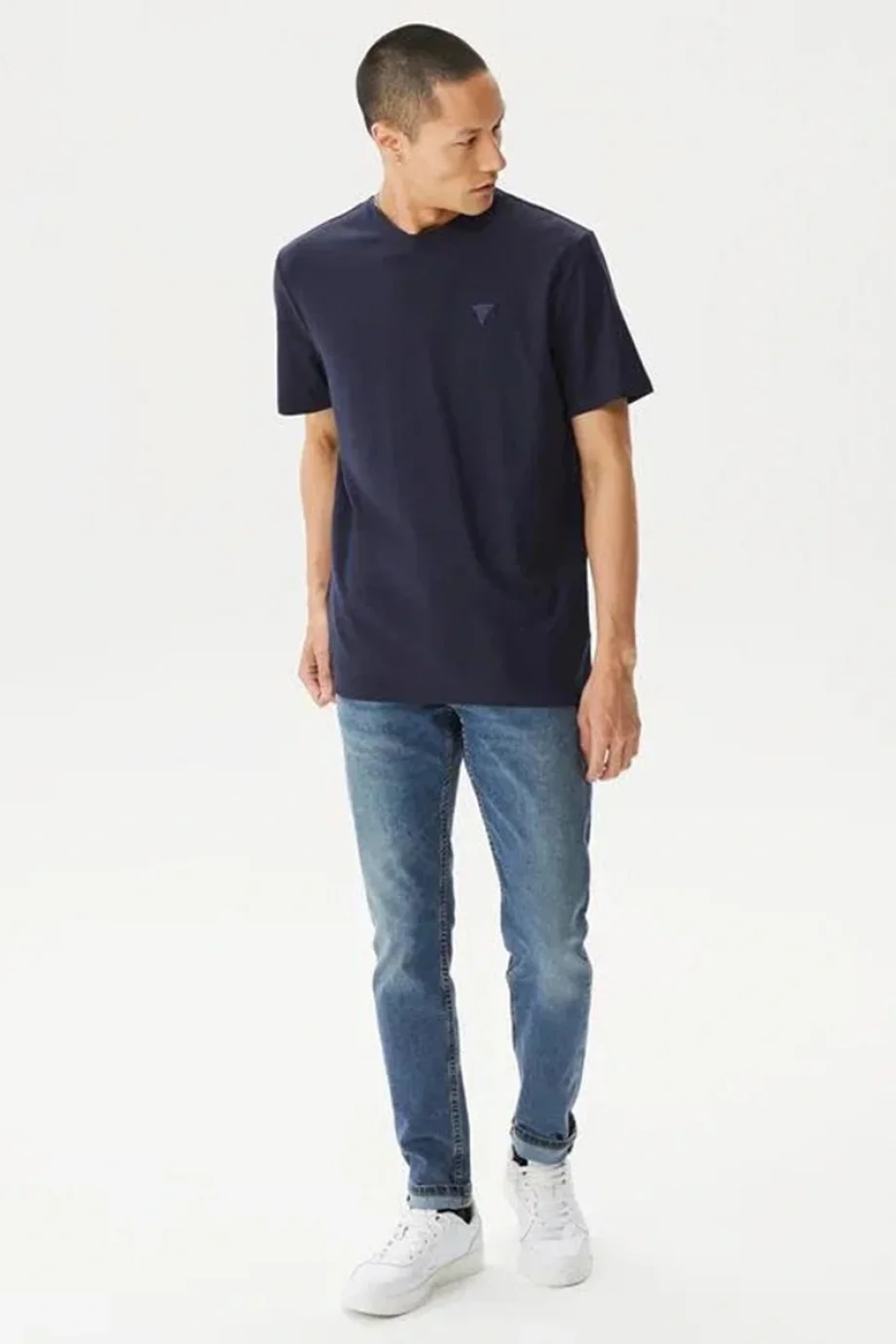 Guess HEDLEY SS T-SHIRT Erkek Lacivert T-shirt Z2YI12JR06K-G7V2