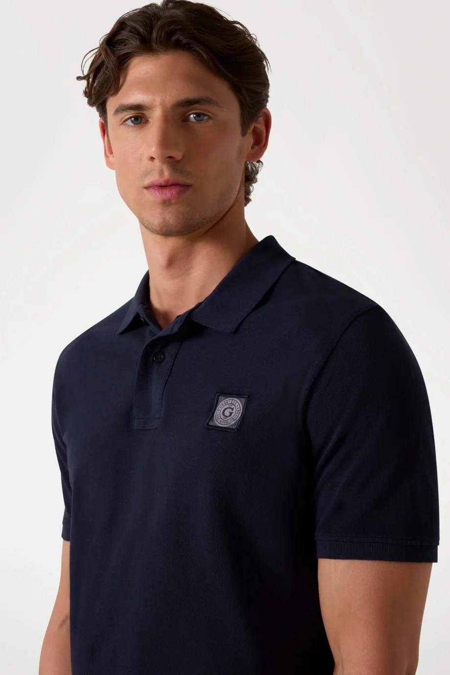 Guess Washed Erkek Lacivert Slim Fit Polo T-Shirt M2YP24KC9T1-G7V2