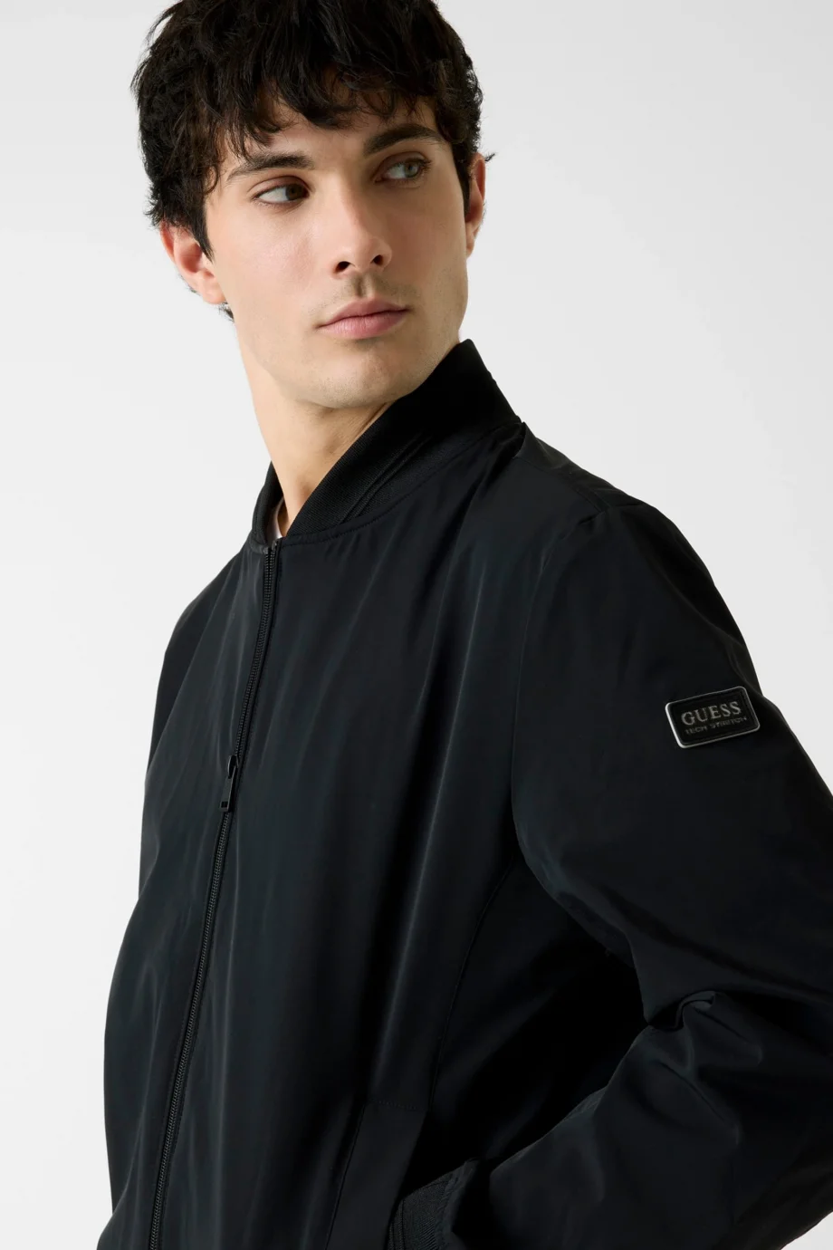Guess Esnek Katlanabilir Bomber Erkek Siyah Ceket M6RL09WJ362-JBLK