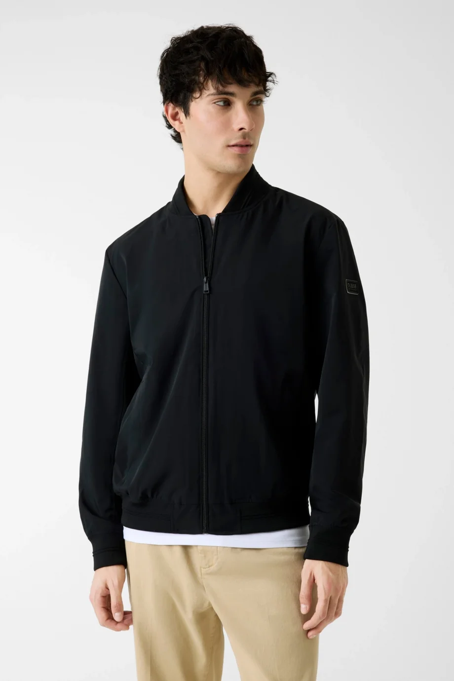 Guess Esnek Katlanabilir Bomber Erkek Siyah Ceket M6RL09WJ362-JBLK