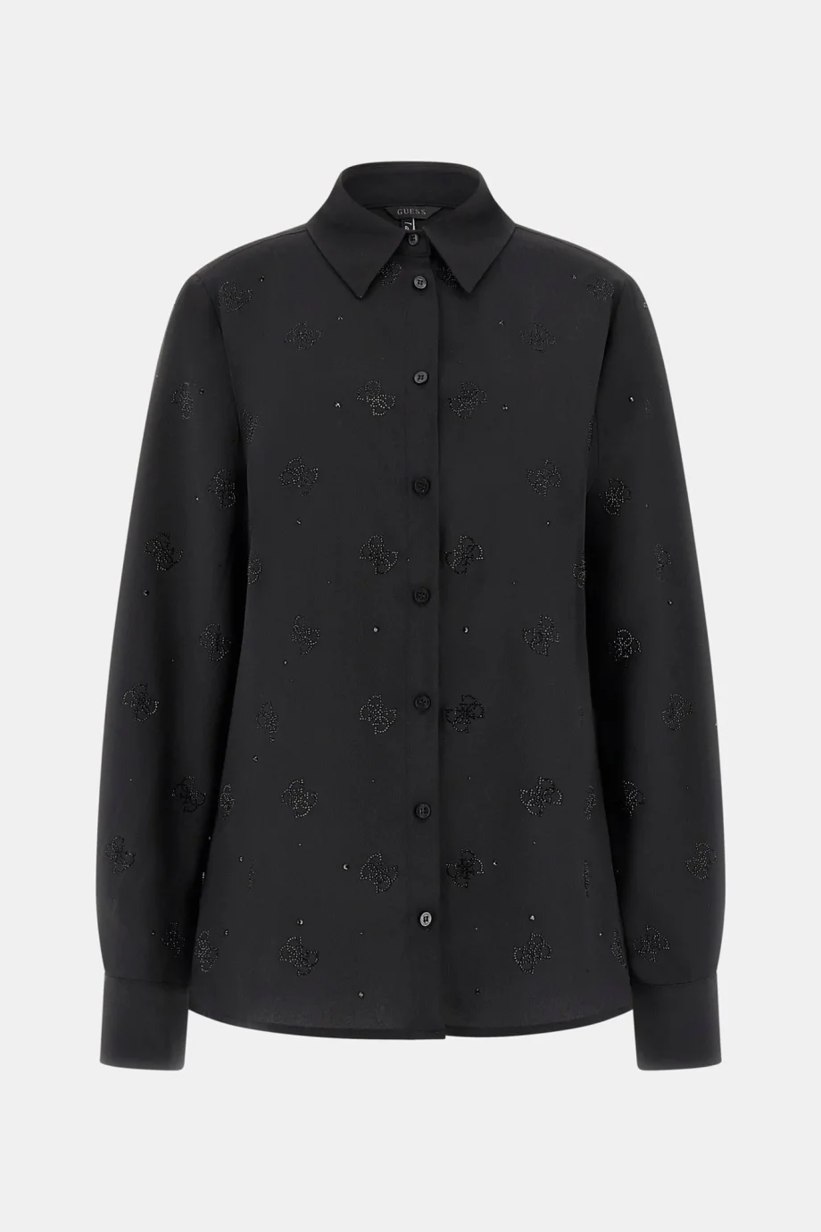 Guess Flore Kadın Siyah Regular Fit Gömlek W5BH80W2982-JBLK