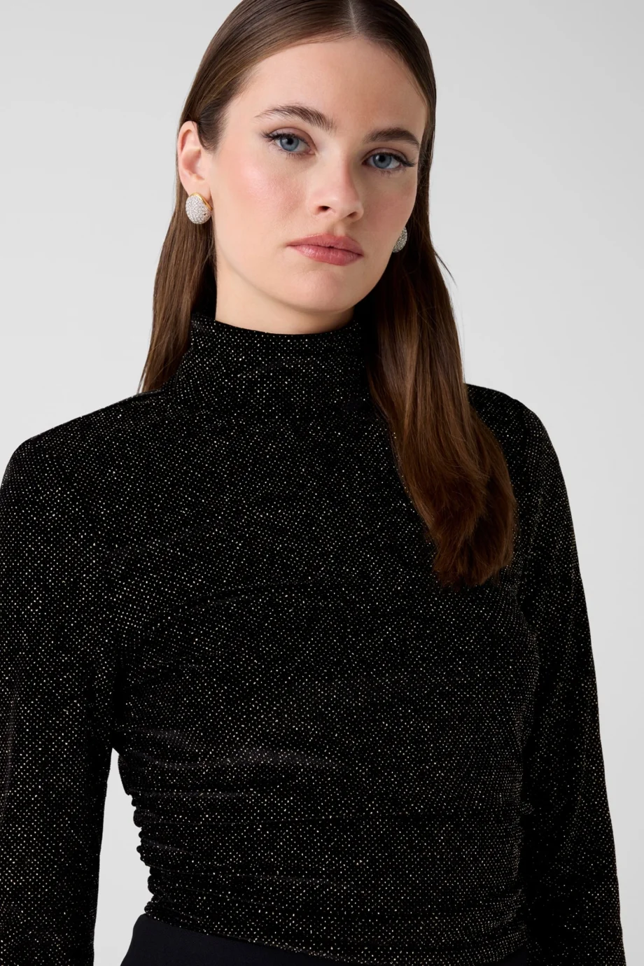 Guess Giselle Uzun Kollu Kadife Kadın Siyah Body 6RGP086359A-JTMU