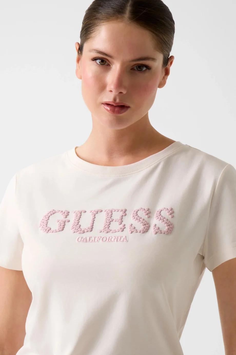 Guess Giuditta Bisiklet Yaka Kısa Kollu Kadın Beyaz T-shirt V6RI11J1314-G012