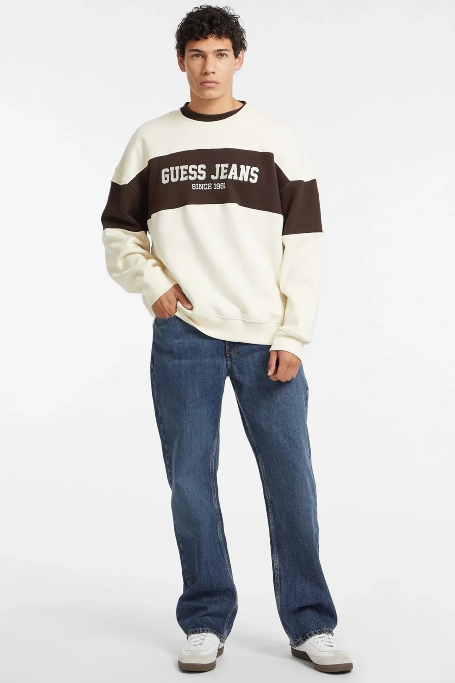 Guess Gj Cn Os Erkek Krem Sweatshirt M4BQ39K9V31-G053