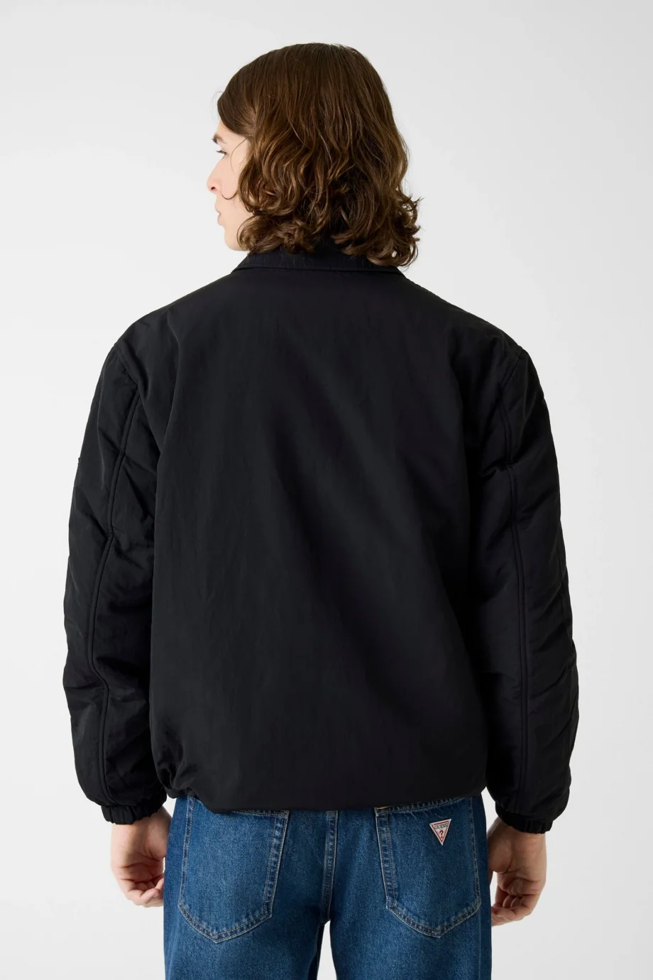 Guess GJ Dolgulu Naylon Erkek Siyah Ceket M6RL0KWGYL2-JBLK