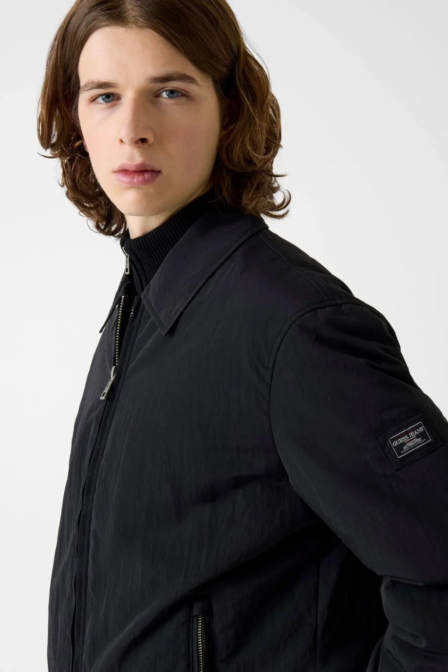 Guess GJ Dolgulu Naylon Erkek Siyah Ceket M6RL0KWGYL2-JBLK
