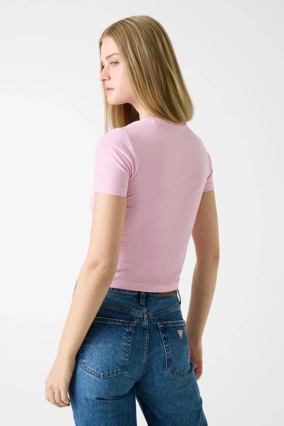 Guess GJ Kısa Kollu Bisiklet Yaka Baby Baker Kadın Pembe T-shirt W6RI15J1314-G65F