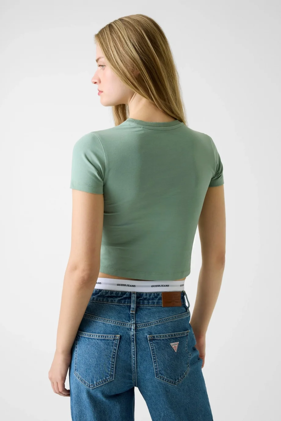 Guess GJ Kısa Kollu Bisiklet Yaka Baby Baker Kadın Yeşil T-shirt W6RI15J1314-G8FD