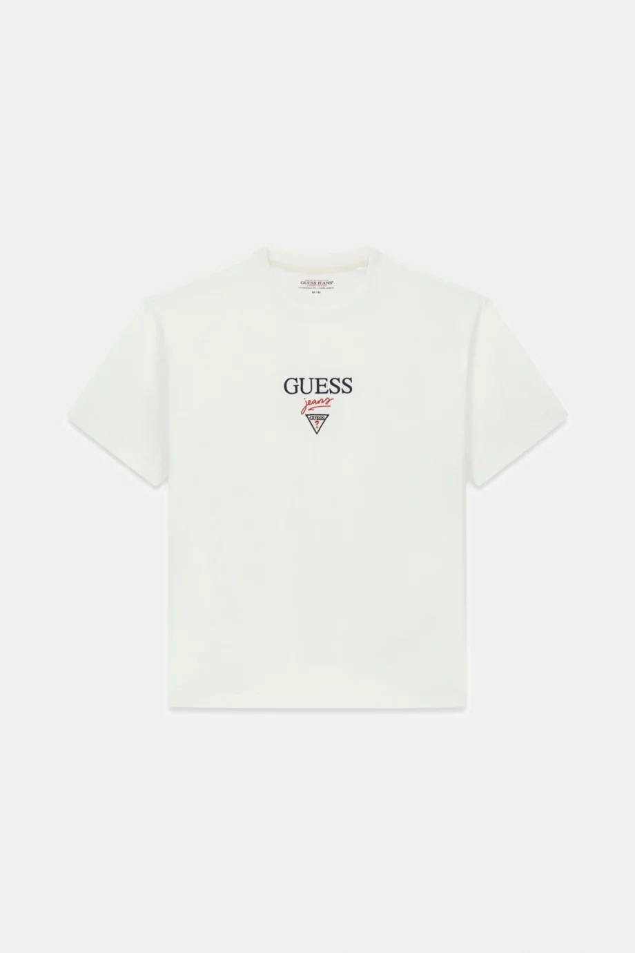 Guess GJ Kısa Kollu Büyük Beden Baker Logolu Erkek Beyaz T-shirt M6RI45K8HM0-G046