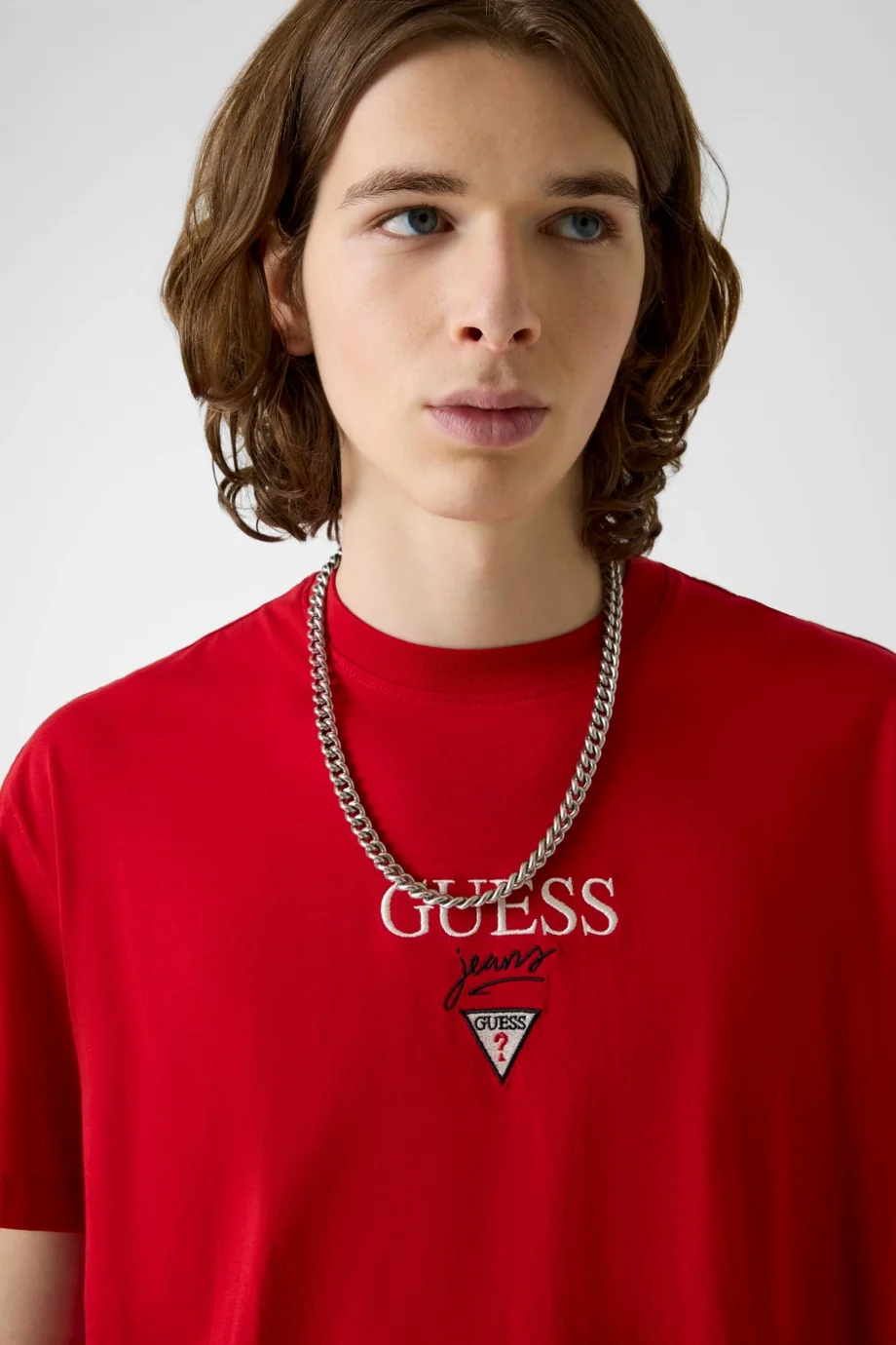 Guess GJ Kısa Kollu Büyük Beden Baker Logolu Erkek Kırmızı T-shirt M6RI45K8HM0-G585