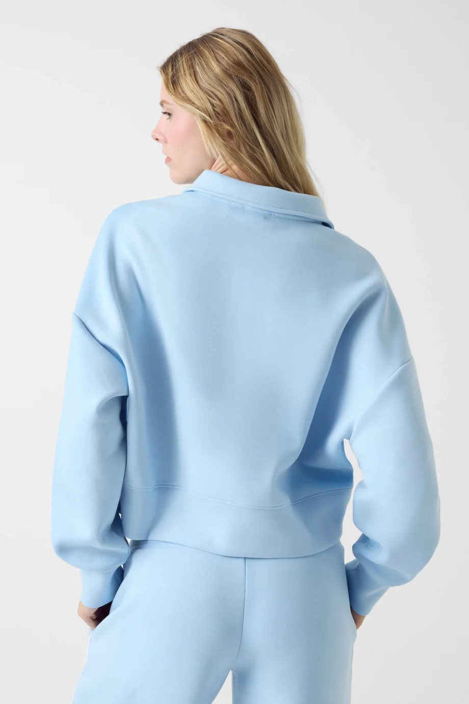 Guess GJ Kısa Scuba Polo Kadın Mavi Sweatshirt W6RQ05KD122-G7O3