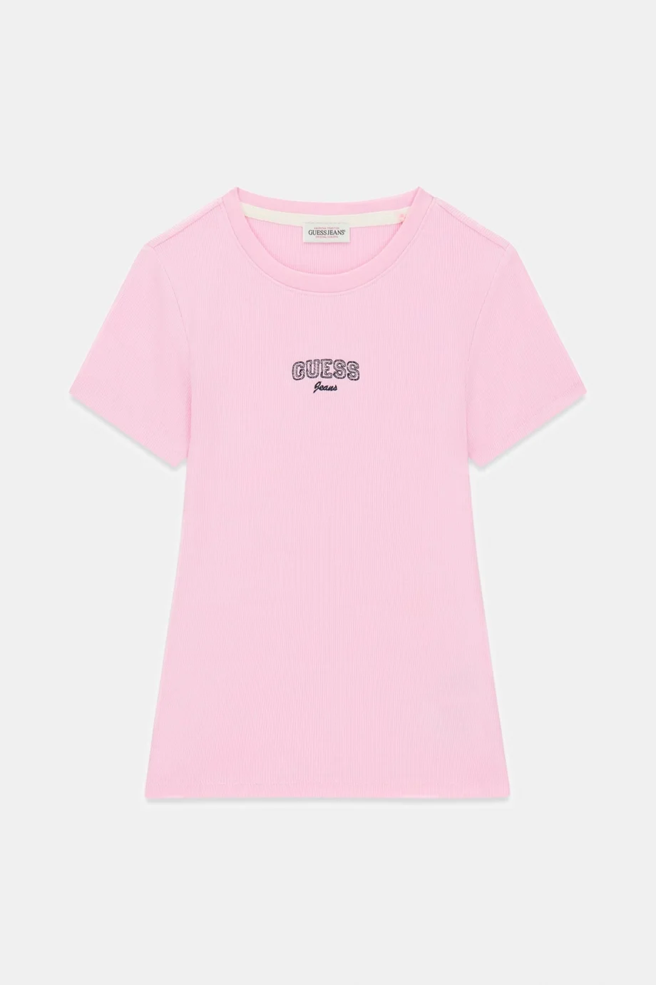 Guess GJ Kolsuz Bisiklet Yaka Nakışlı Dar Kesim Kadın Pembe Top W6RP21KA0H1-G65F