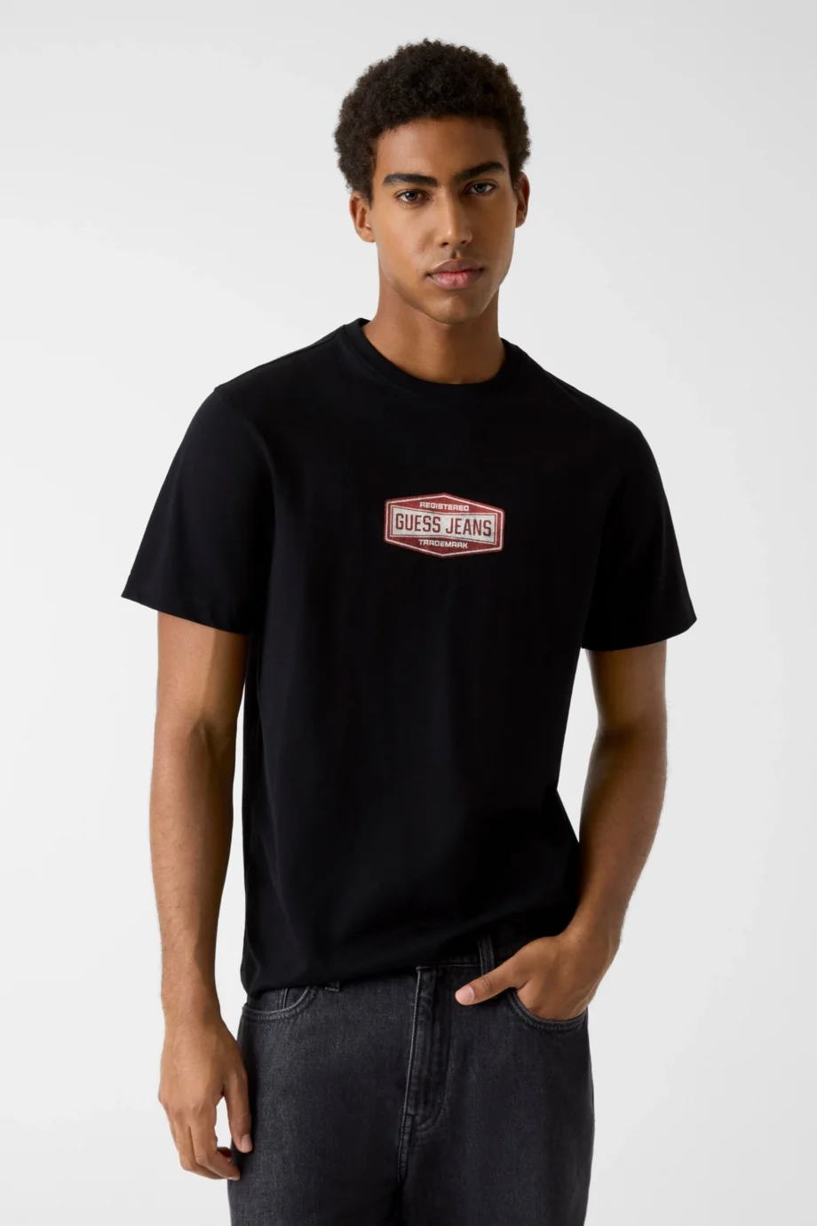 Guess GJ Normal Kesim Tescilli Marka Logolu Erkek Siyah T-shirt M6RI41K8FQ4-JBLK