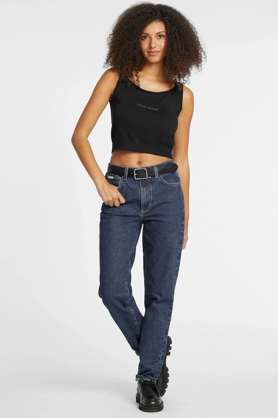 Guess Gj Scoop Kadın Siyah Ipek Karışımlı Triko Top W4BR17Z3HO2-JBLK