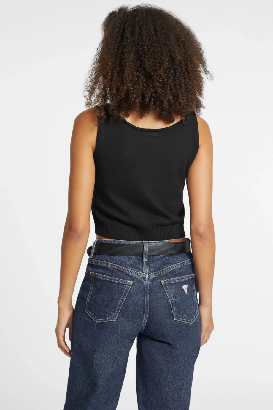 Guess Gj Scoop Kadın Siyah Ipek Karışımlı Triko Top W4BR17Z3HO2-JBLK