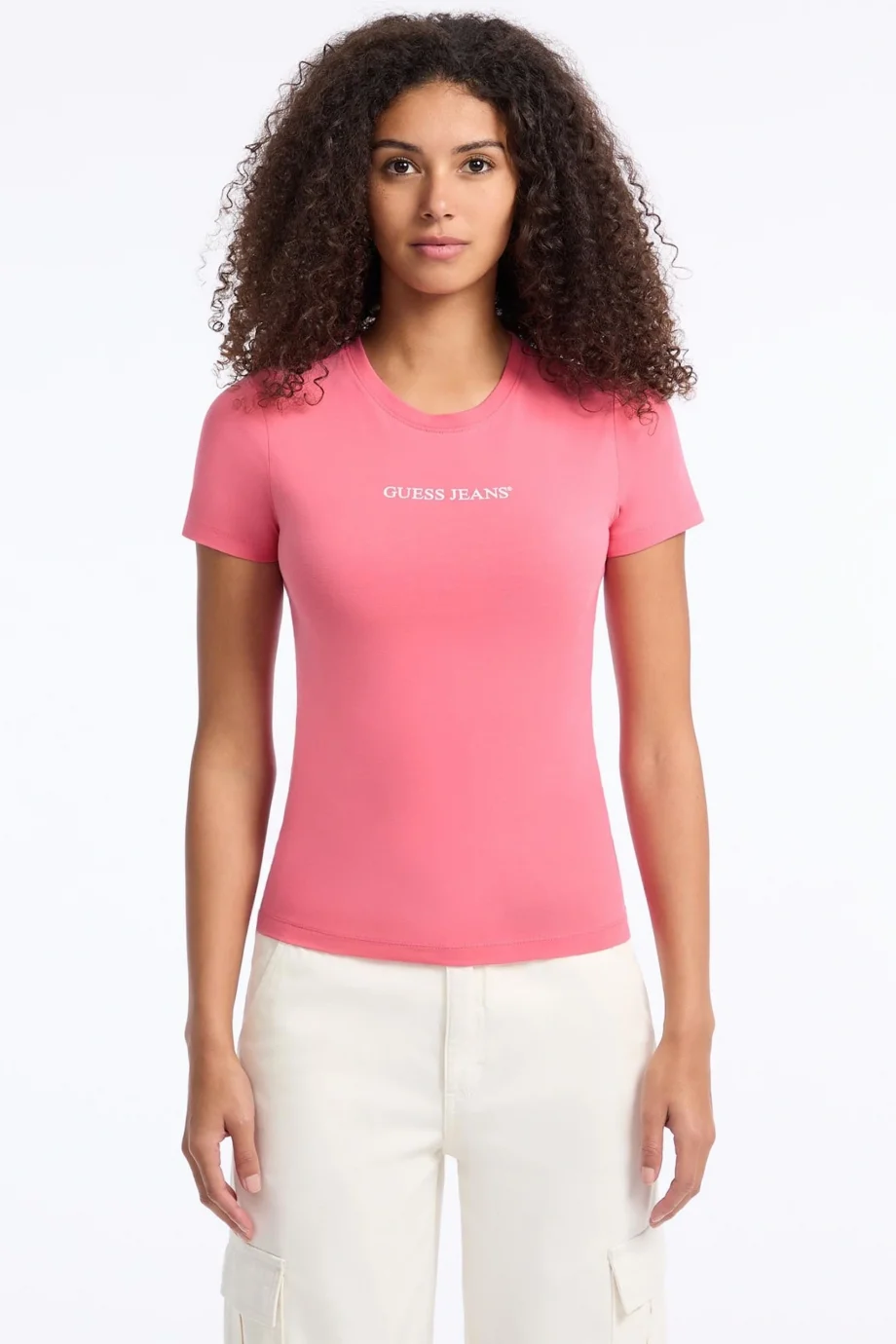 Guess Gj Ss Cn Slim Kadın Pembe Slim Fit T-Shirt W4YI01J1314-A619