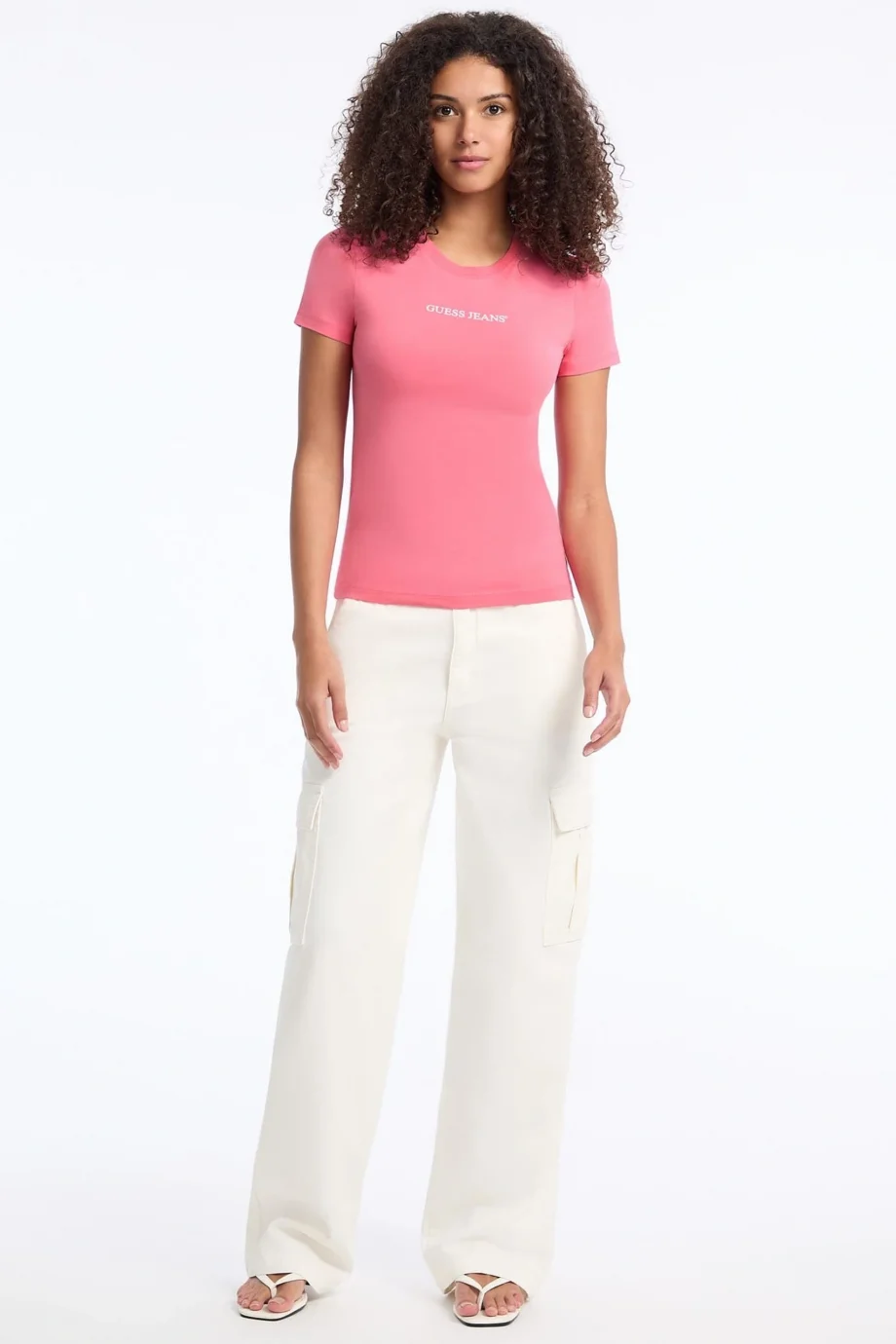Guess Gj Ss Cn Slim Kadın Pembe Slim Fit T-Shirt W4YI01J1314-A619