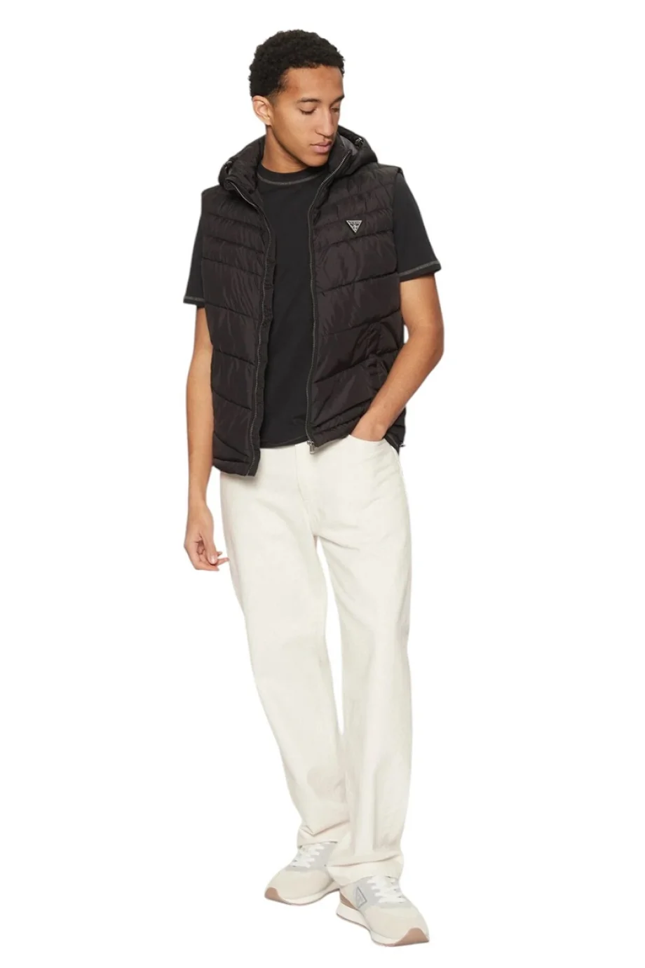 Guess Hafif Şişme Erkek Siyah Yelek M5RN21WCQA2-JBLK