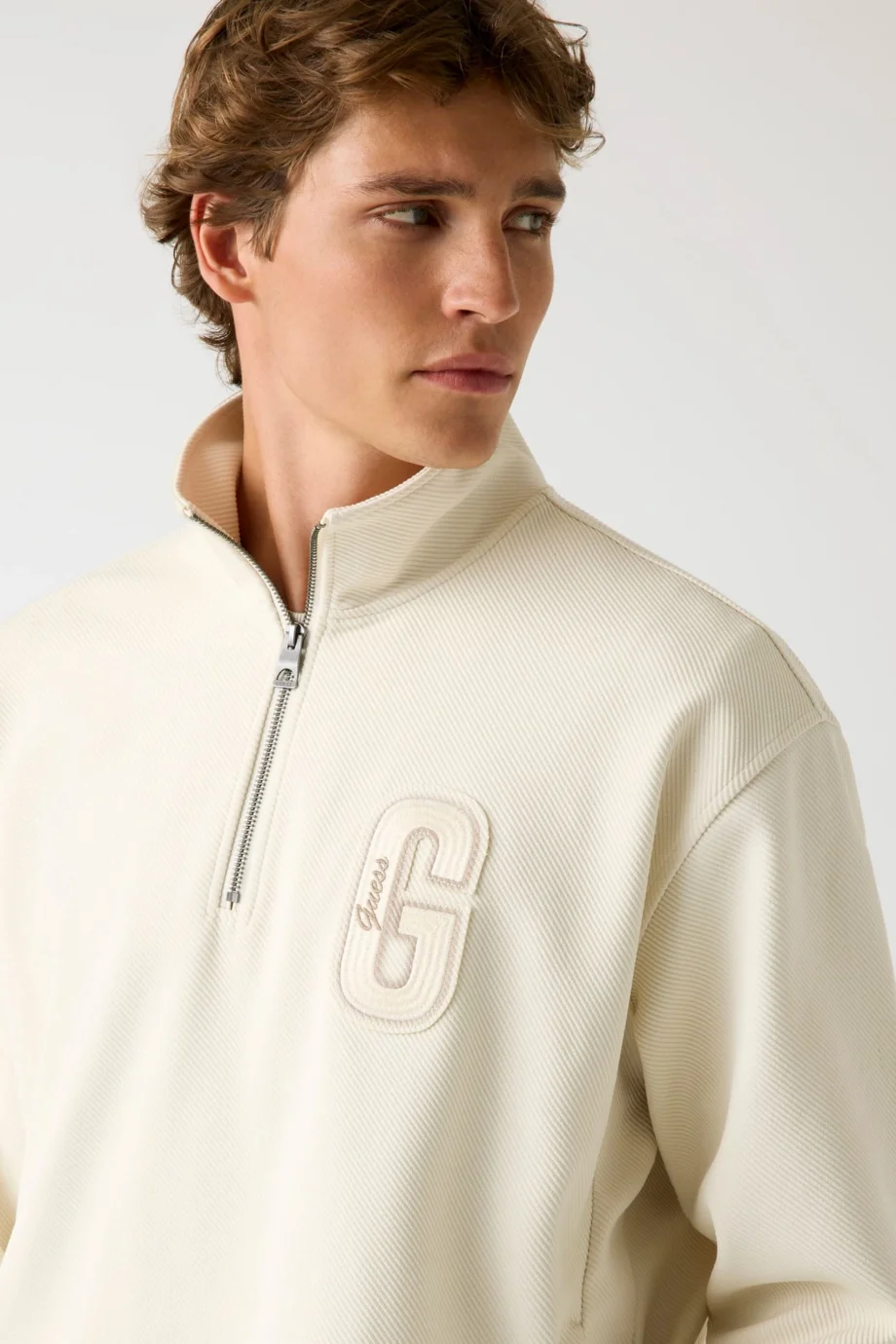 Guess Harris Erkek Krem Sweatshirt M5BQ18K0552-G1CV