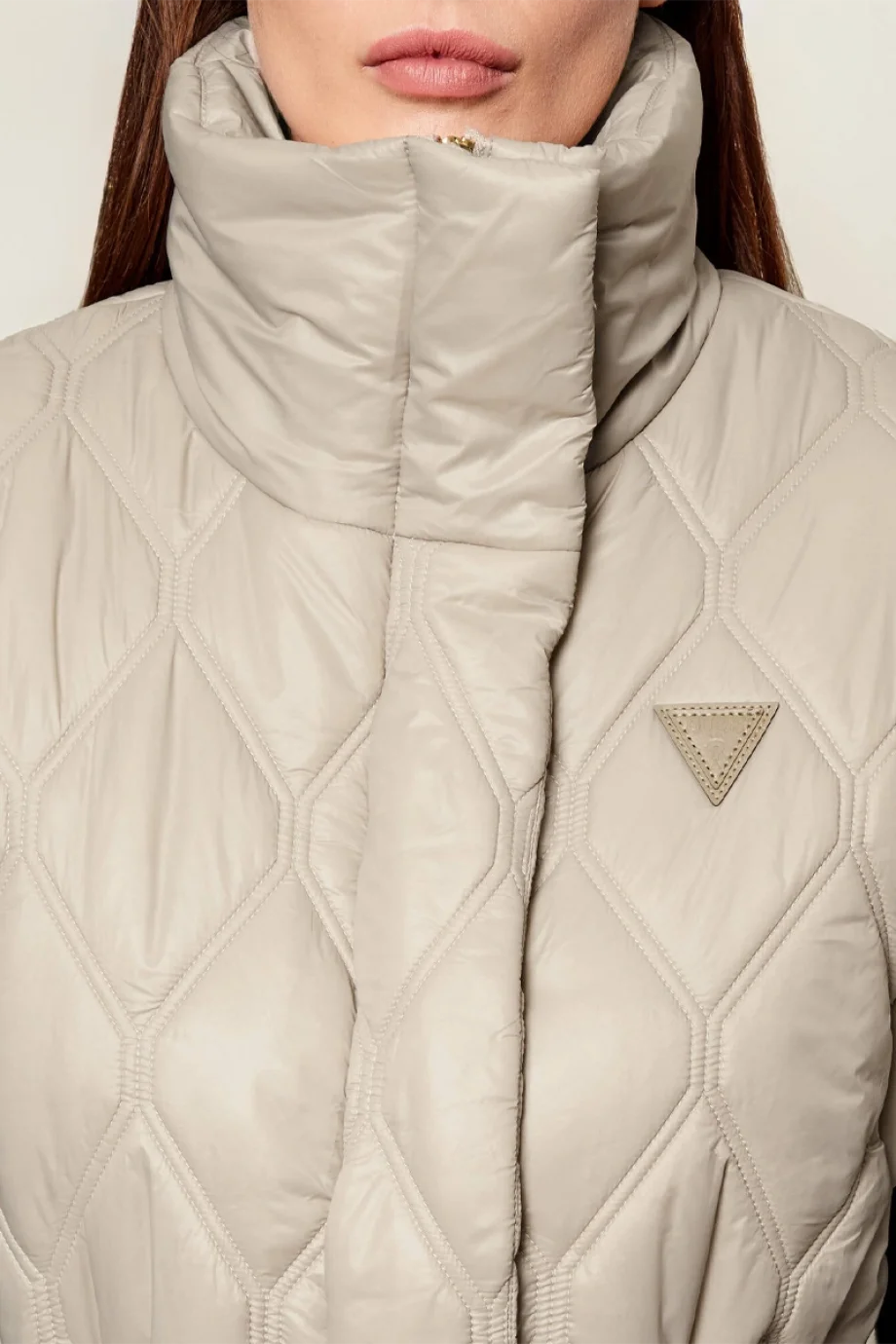 Guess Hilma Kolsuz Şişme Kadın Bej Yelek V6RN01WL832-G1O3