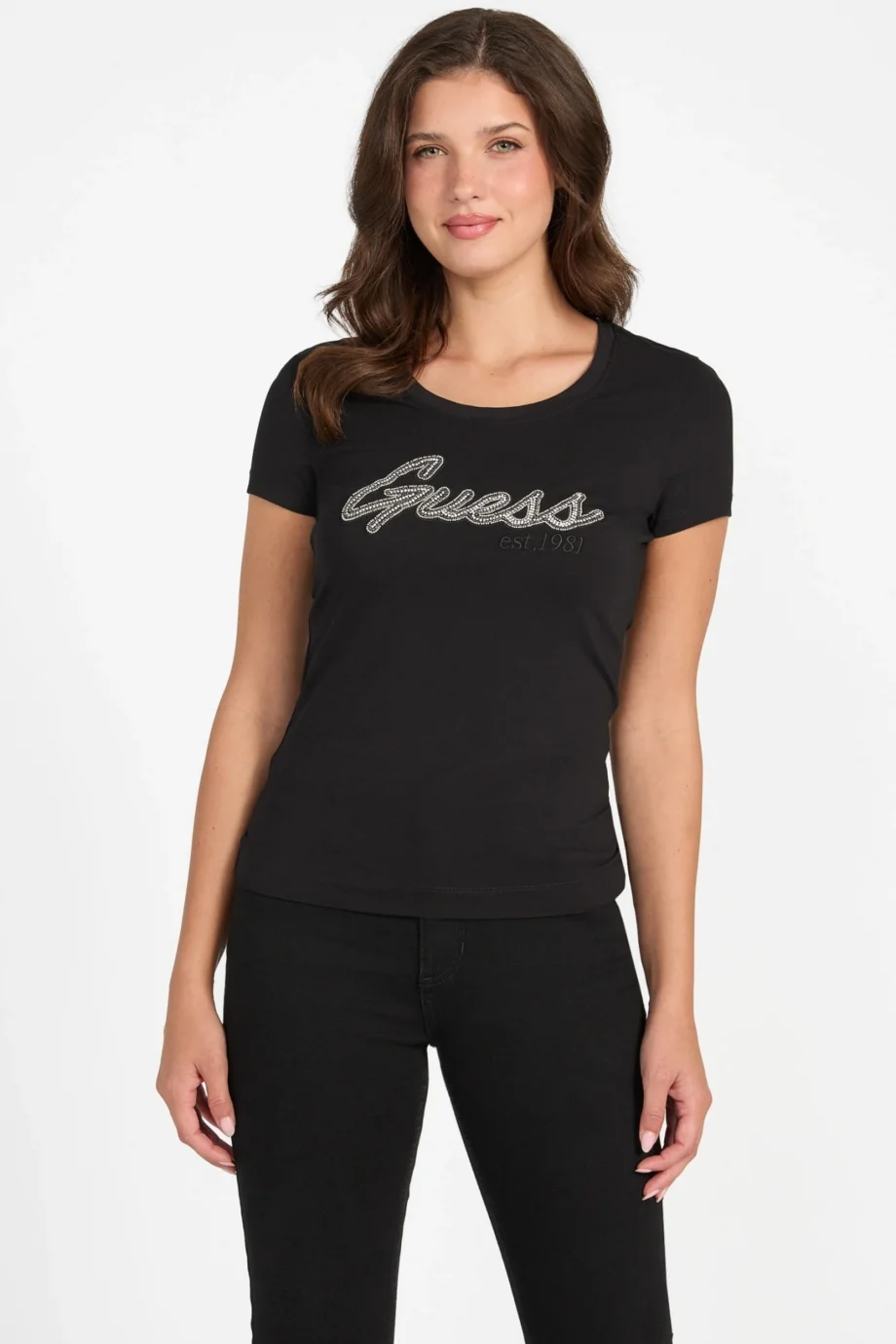 Guess Hot Kadın Siyah Slim Fit T-Shirt W5YI16J1314-JBLK