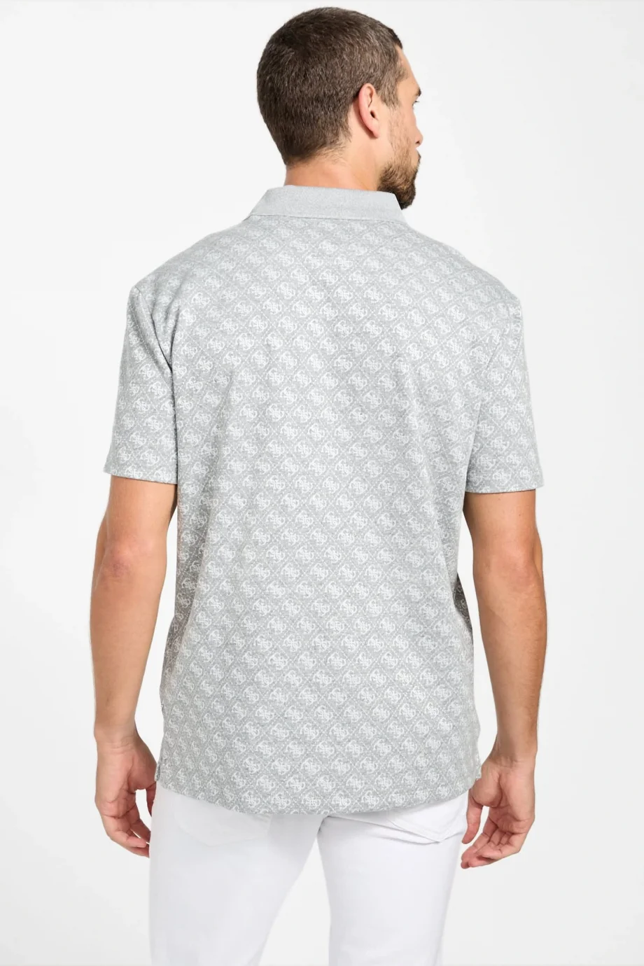 Guess Jacquard Erkek Gri Regular Fit Polo T-Shirt M5BP09K0911-FJ9E