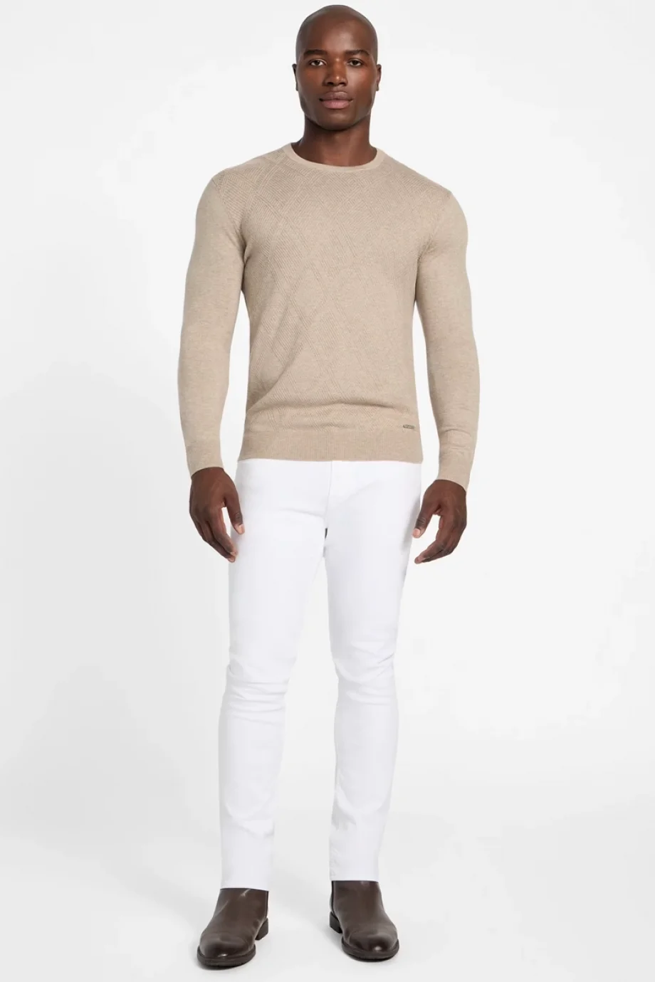 Guess Jamaar Erkek Bej Yün Karışımlı  Kazak  M5BR08Z0432-H184